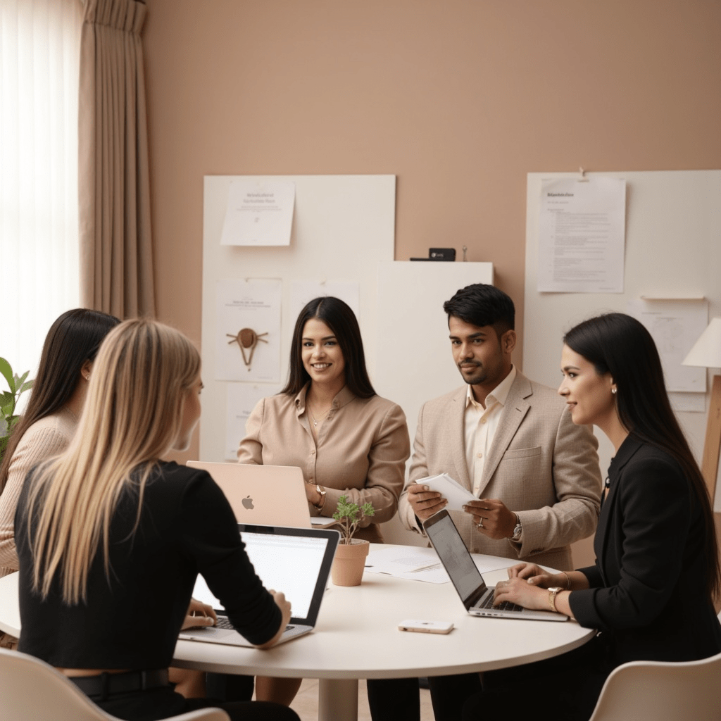 Florida-based design studio workspace for Thaly & Co team