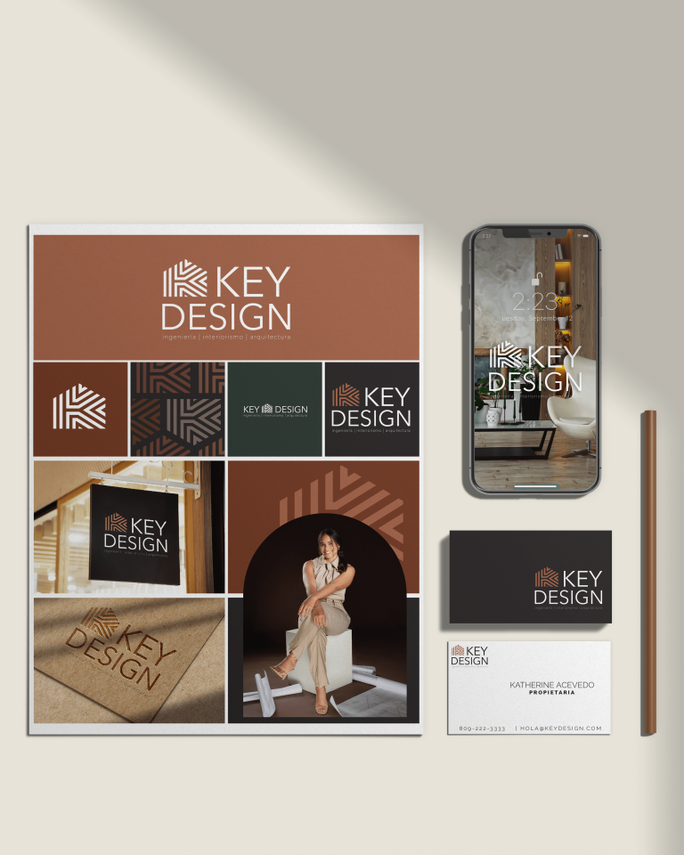 Custom visual brand identity palette with fonts and colors for female entrepreneur