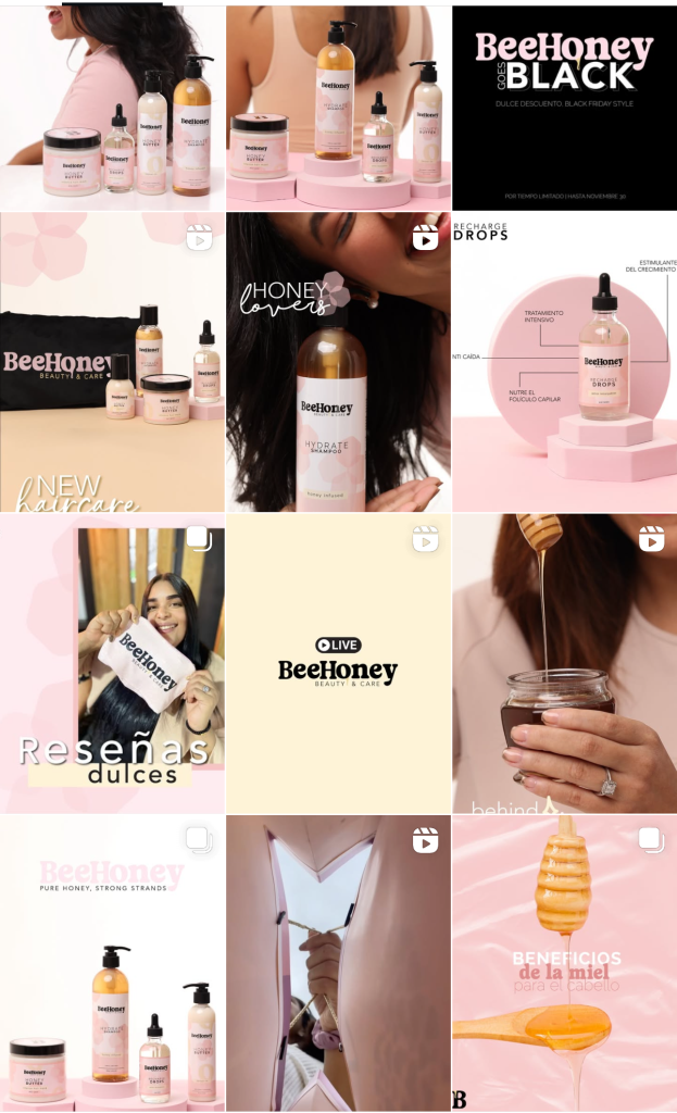 social media content creation for natural haircare brand instagram feed