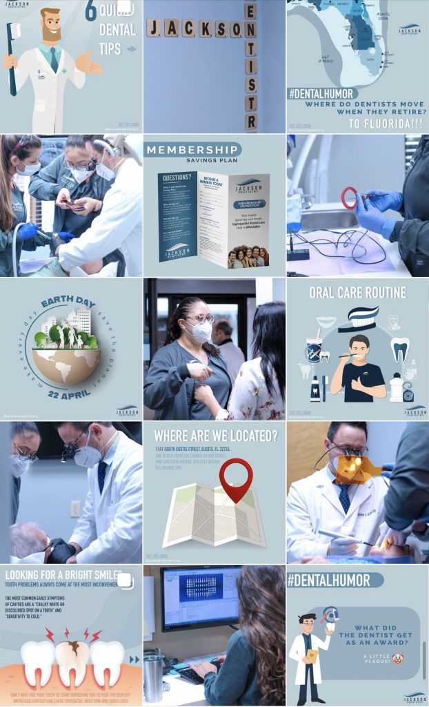 social media content creation for dental office instagram feed