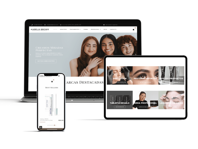 custom website layout for lashes beauty brand