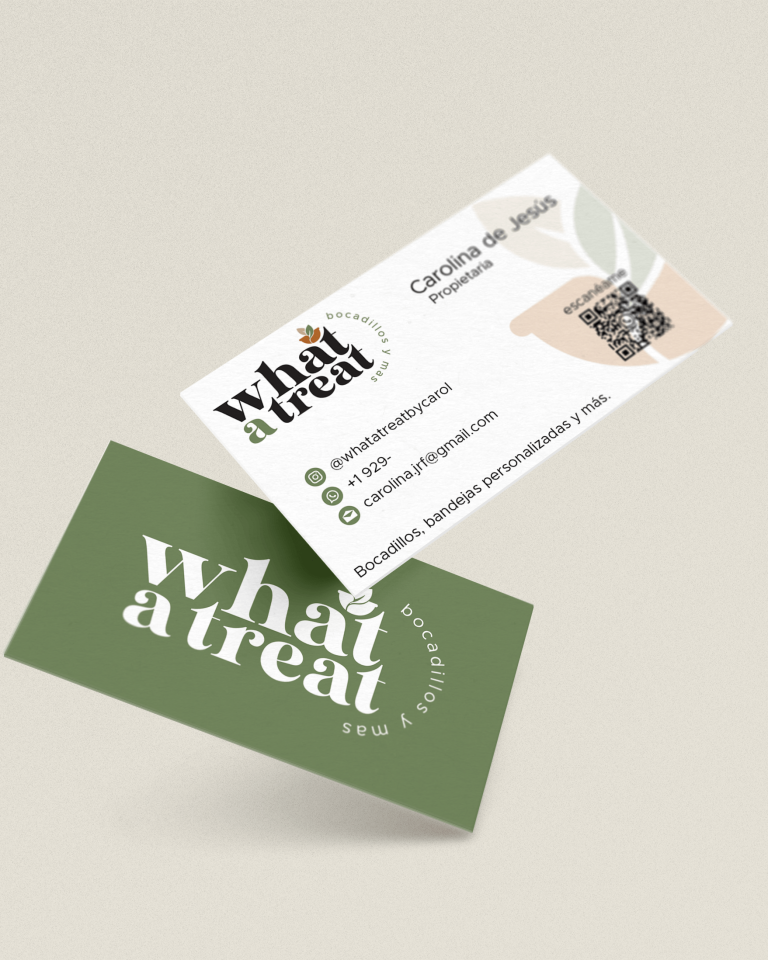 Business card design and branding for food business in New York City